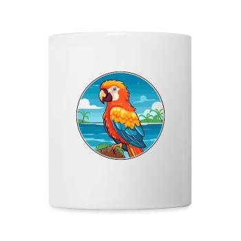 Parrot Watercolor Cartoon Kawaii Clipart Animal - Mug - white - Front