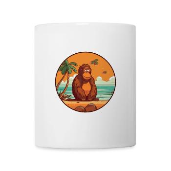 Orang-Utan Aquarell Cartoon Kawaii Clipart Tier - Tasse - Weiß - Vorne