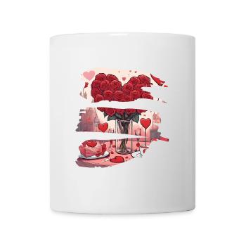 Romantic Dinner Red Love Hearts - Mug - white - Front
