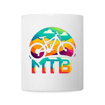 Lebendige MTB-Mountainbike-Kunst - Tasse - Weiß - Vorne