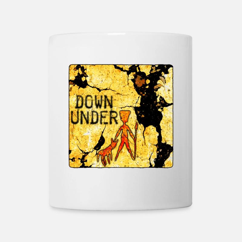 Impression d’art de couche de terre avec des marques de rayure Australie - Mug blanc - blanc