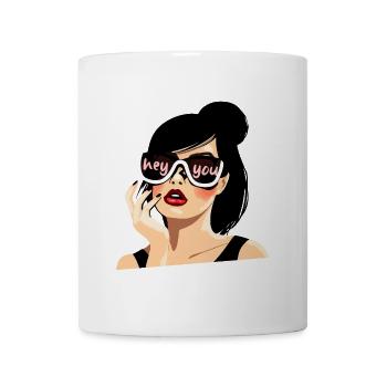 Sonnenbrille Stil"Hey Du" Illustration - Tasse - Weiß - Vorne