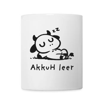 akkuh leer kuh akku lustige illustration tier - Tasse - Weiß - Vorne