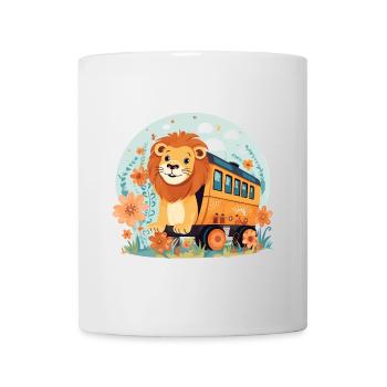 Lion Rides Railroad Lion’s Head Lions - Mug blanc - blanc - Devant