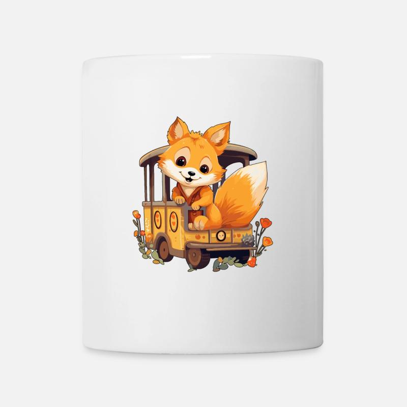 Fox Foxes Railroad Fox Rides Railroad - Mug - white