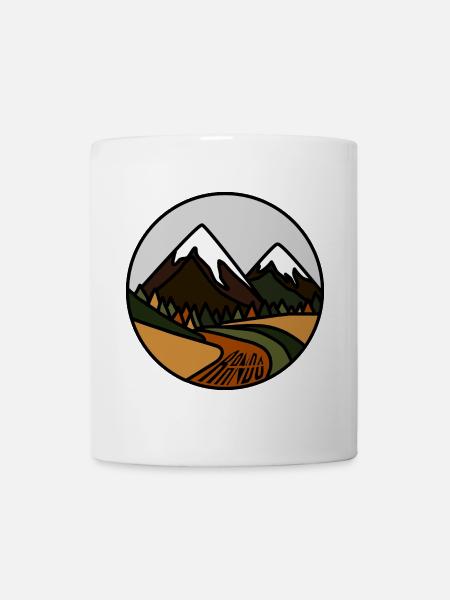Snow-capped mountains and alpine valley - Mug - white