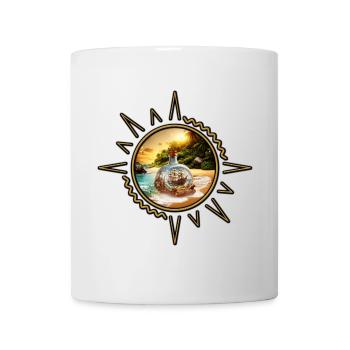 Bouteille unique et surprenante avec bateau - Mug blanc - blanc - Devant