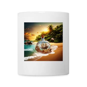 Bouteille unique et surprenante avec bateau - Mug blanc - blanc - Devant