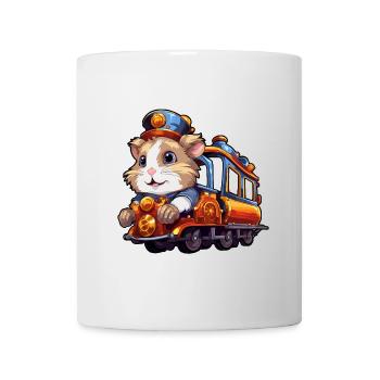 Hamster fährt Eisenbahn Goldhamster Zwerghamster - Tasse - Weiß - Vorne