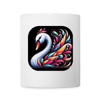 Cygne Animal Coloré Bande Dessinée Cartoon - Mug blanc - blanc - Devant