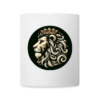 Lion Tête de Tigre Couronne de Roi - Mug blanc - blanc - Devant
