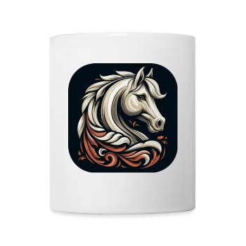 Horse Head Black White Brown - Mug - white - Front