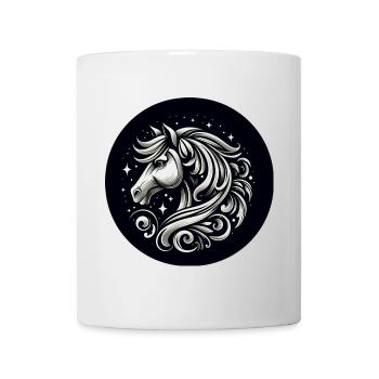 Pferd Kopf mit Sternen - Tasse - Weiß - Vorne