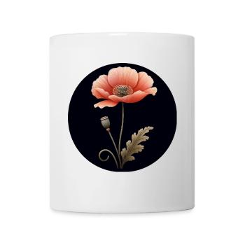 Mohnblume Mohn Blume rot orange - Tasse - Weiß - Vorne