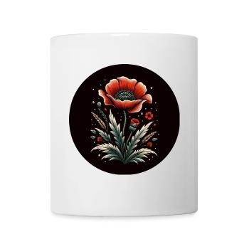 Mohnblume Blume Rot Natur - Tasse - Weiß - Vorne