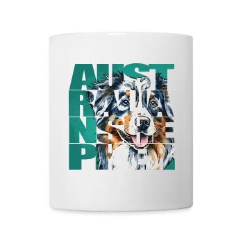 Australian Shepherd Portrait - Tasse - Weiß - Vorne