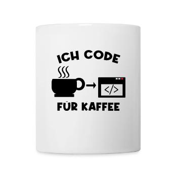 Coder Statement Arbeit Job Geld Verdienen Karriere - Tasse - Weiß - Vorne