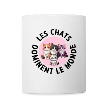 Les chats dominent le monde conspiration des chats - Mug blanc - blanc - Devant