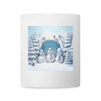 3 kleine Schneemänner - Tasse - Weiß - Vorne
