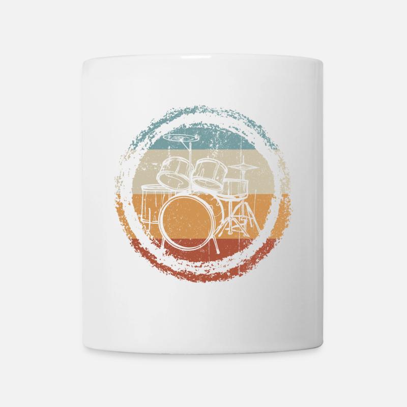 Timbre rétro tambour cercle - Mug blanc - blanc