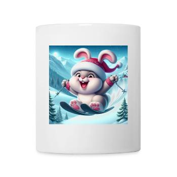 Lapin Saut Ski Noël - Mug blanc - blanc - Devant