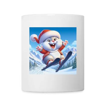 Lapin Saut Ski Noël - Mug blanc - blanc - Devant