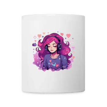 Dreamy Gamer Girl Music Headset Shirt - Mug - white - Front