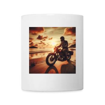 Motorcycle Old Sunset 3 - Mug - white - Front