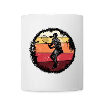 Retro Tennis Sunset Silhouette - Mug - white - Front