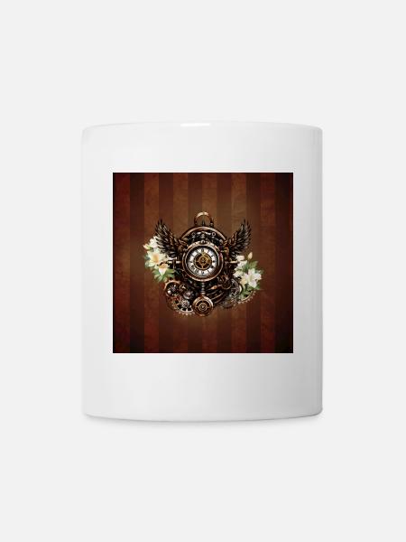 Die Eleganz der Steampunk-Blumenmagie - Tasse - Weiß