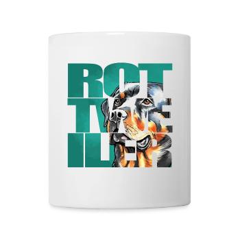 Rottweiler Portrait - Tasse - Weiß - Vorne
