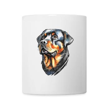 Rottweiler Portrait - Tasse - Weiß - Vorne