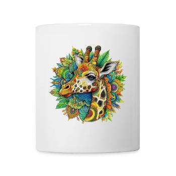 Giraffe mit Mandalas verziert - Tasse - Weiß - Vorne
