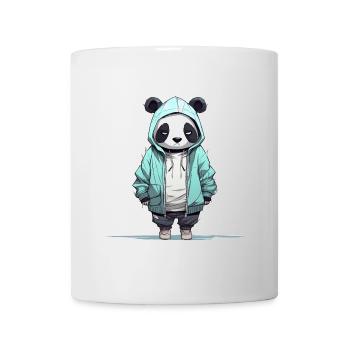 Cute Panda Hoodie Rap Style Streetwear Shirt - Mug - white - Front