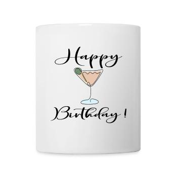LINE ART ALLES GUTE ZUM GEBURTSTAG COCKTAIL - Tasse - Weiß - Vorne