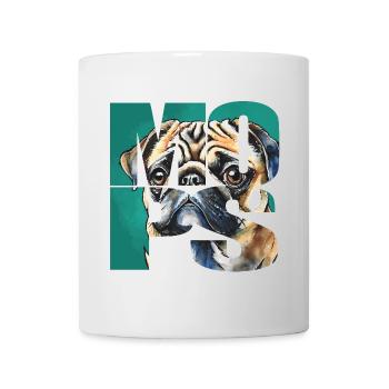 Mops Portrait - Tasse - Weiß - Vorne