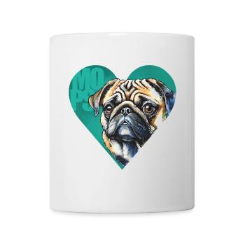 Mops Portrait - Tasse - Weiß - Vorne