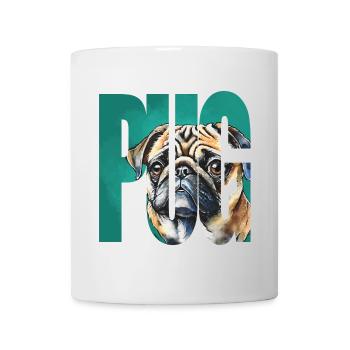 Mops Portrait - Tasse - Weiß - Vorne