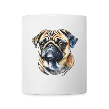 Mops Portrait - Tasse - Weiß - Vorne