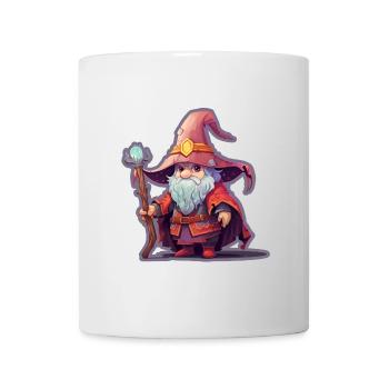 Cute Dwarf Magician Fantasy Garden Gnome Shirt - Mug - white - Front