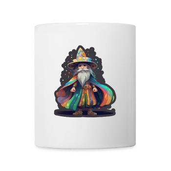 Farbenfroher Kleiner Magier Zaubern Fantasy Shirt - Tasse - Weiß - Vorne