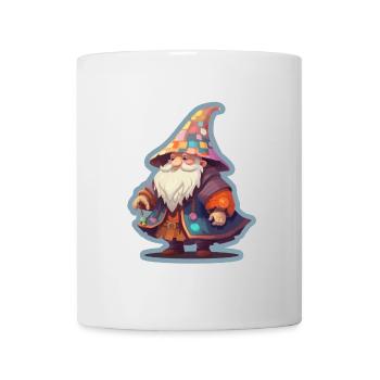 Nain avec un chapeau de magicien patchwork Camise fantastique - Mug blanc - blanc - Devant
