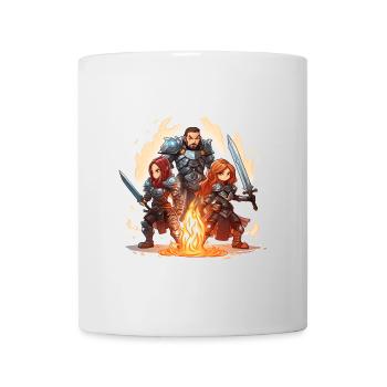T-shirt de jeu de rôle au feu de camp d’un groupe de héros de dessins animés fantastiques - Mug blanc - blanc - Devant