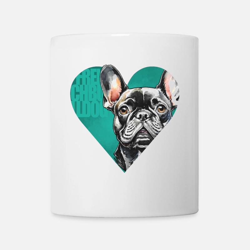 Portrait de bouledogue français - Mug blanc - blanc
