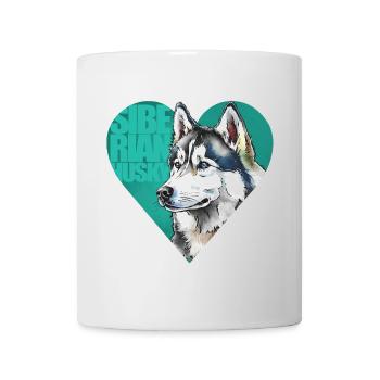 Sibirischer Husky Portrait - Tasse - Weiß - Vorne