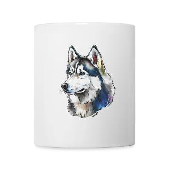 Sibirischer Husky Portrait - Tasse - Weiß - Vorne