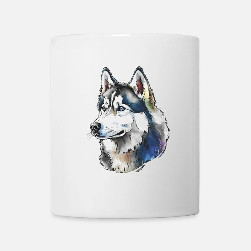 Sibirischer Husky Portrait - Tasse - Weiß