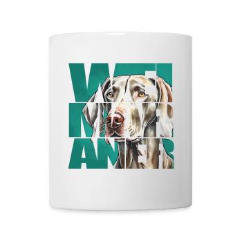 Portrait de braque de Weimar - Mug blanc - blanc - Devant