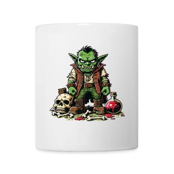 Ein aggressiver Goblin im Cartoon-Stil - Tasse - Weiß - Vorne