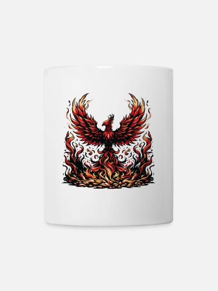 Un phénix majestueux renaissant de ses cendres - Mug blanc - blanc